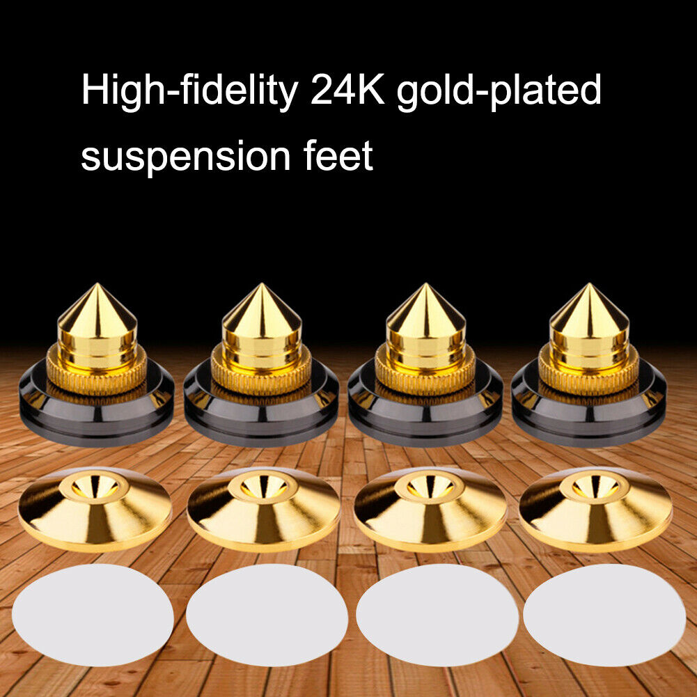 4pcs Speaker Spikes Stand CD Subwoofer Audio Amplifier Turntable Isolation Feet