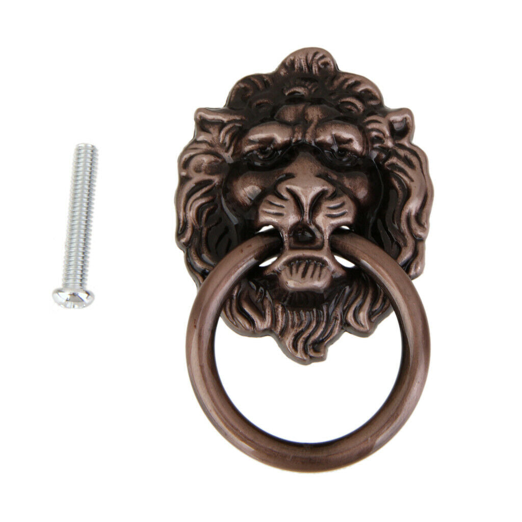 10pcs Zinc Alloy Lion Head Knob Pull Handle Door Hardware for Cabinet Dresser