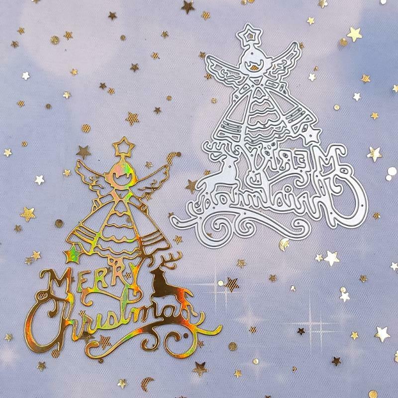 Merry Christmas Angel Metal Cutting Dies Stencil DIY Scrapbooking Album Paper