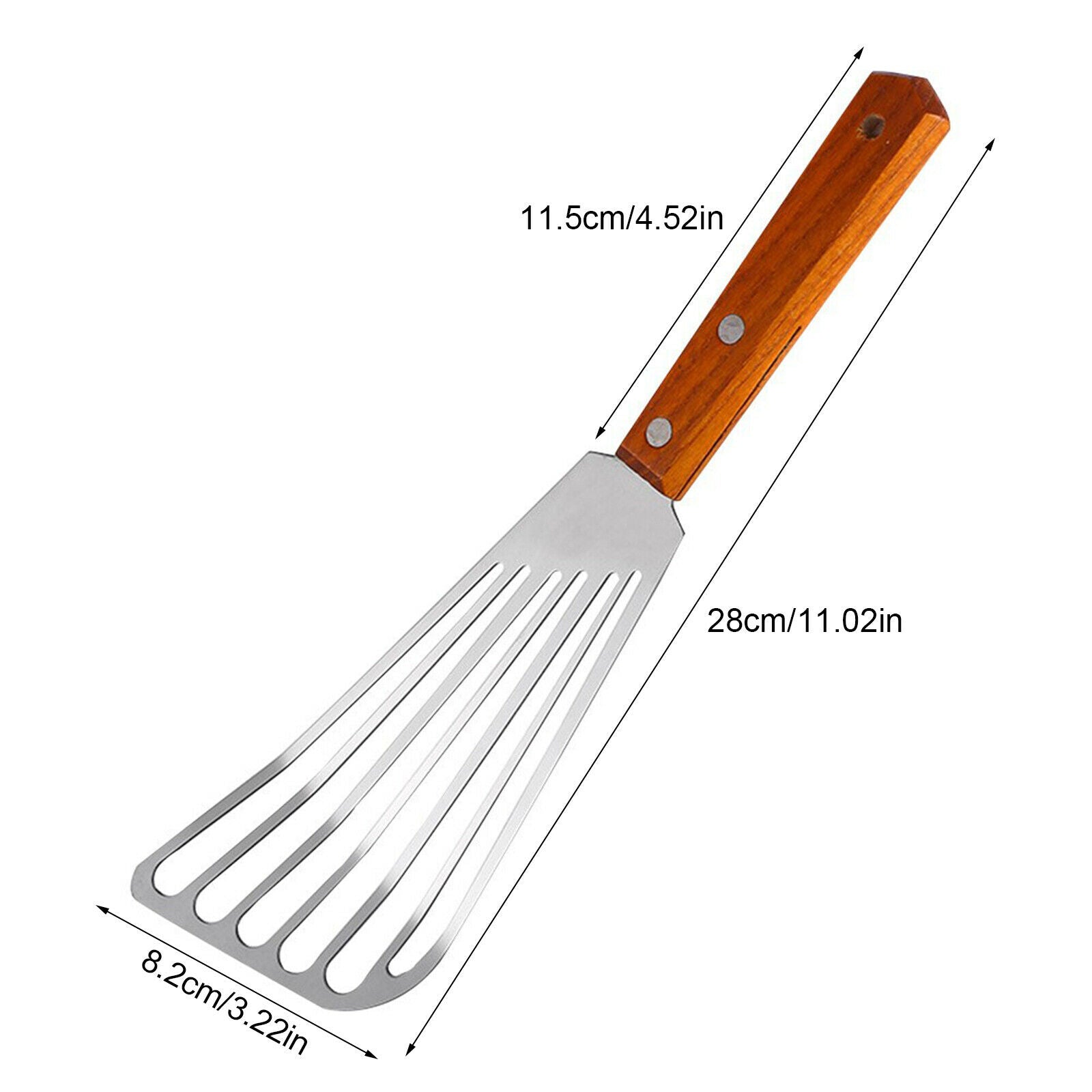 Stainless Steel Frying Spatula Leaky Shovel Fish Slice Non-slips Kitchen Tool