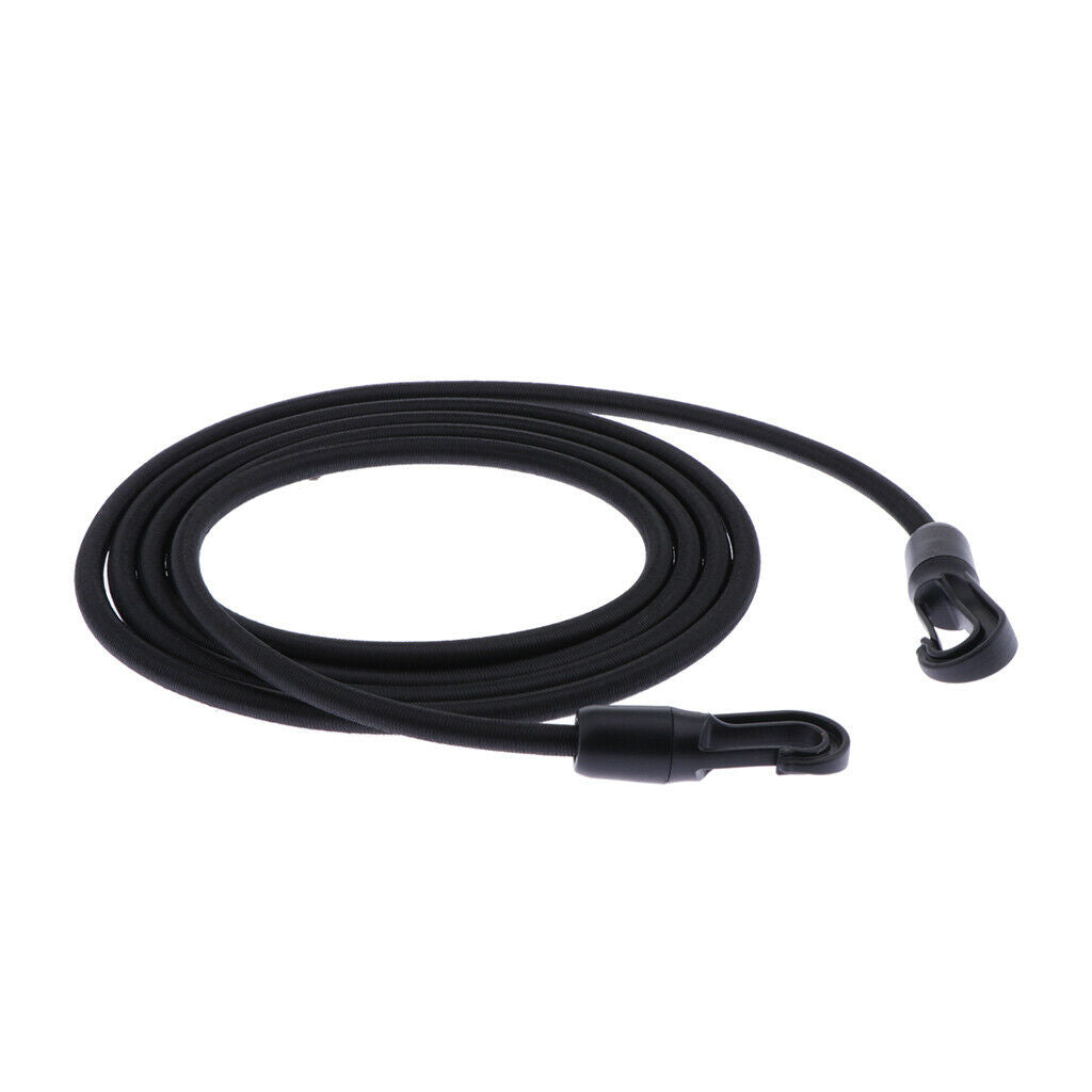 2X 8mm Heavy Duty Rubber Bungee Cord Rope Elastic Lanyard with Hooks Clips 2.5m