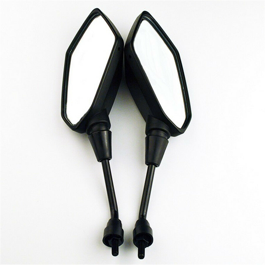 1 Pair Black Hexagon Motorcycle Rearview Side Mirror For Yamaha Kawasaki BMW