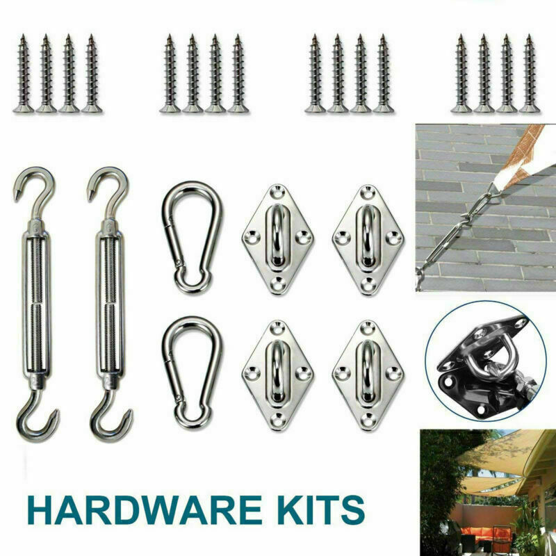 Mounting Stainless Sun Sail Accessory Hardware Screw Kit + 8x Steel ZM Shade 16X