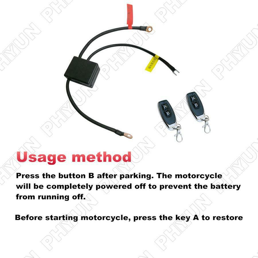12V Wireless Remote Motorcycle Battery Disconnect Cut Off Isolator Master Switch