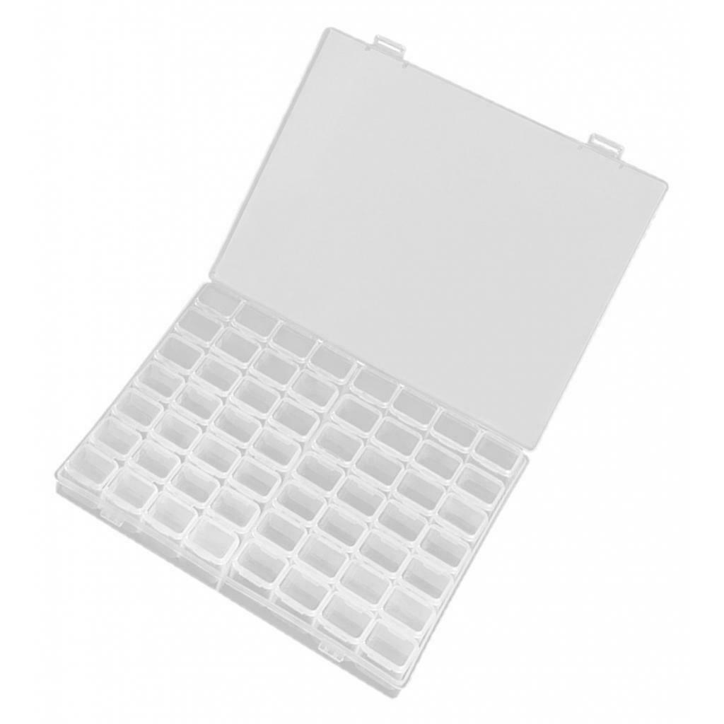 56 Grids Nail Beads Gem Diamond Display Storage Case Jewelry Necklace Holder