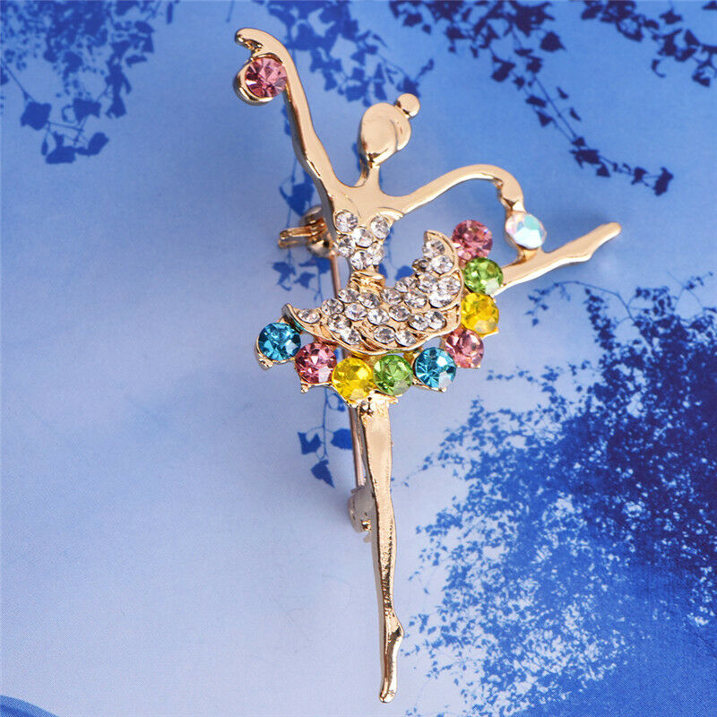 Dancing Ballet Girl Brooch Rhinestone Brooch Pin Jewelry Bouquet Accessor.l8