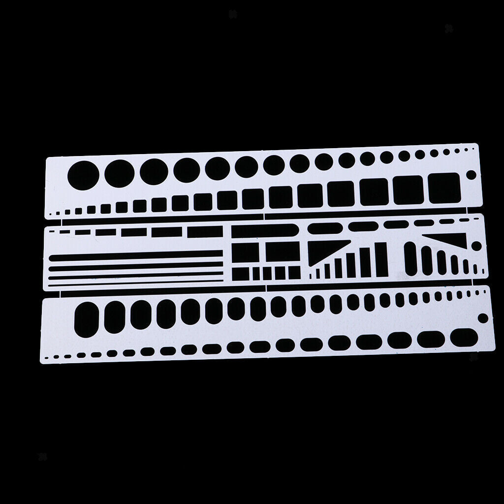 13.2cm Metal Hollow Out Modeling Engraved Scribe Line Aircraft Tools Ruler Kit
