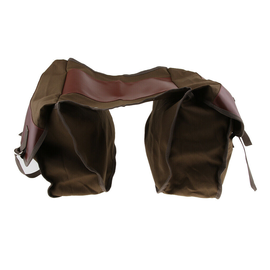 Stretched Saddlebags Rear Rack Travel Pannier Tool Pack for Rock Biker Brown