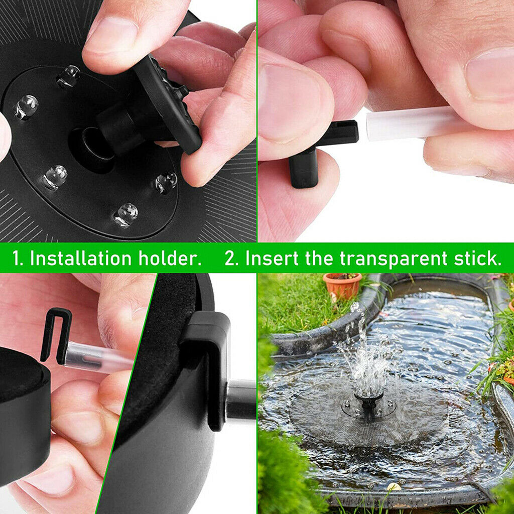 7V Solar Power Fountain Pump Lawn Bird Bath Garden Pool Fish Tank Spray