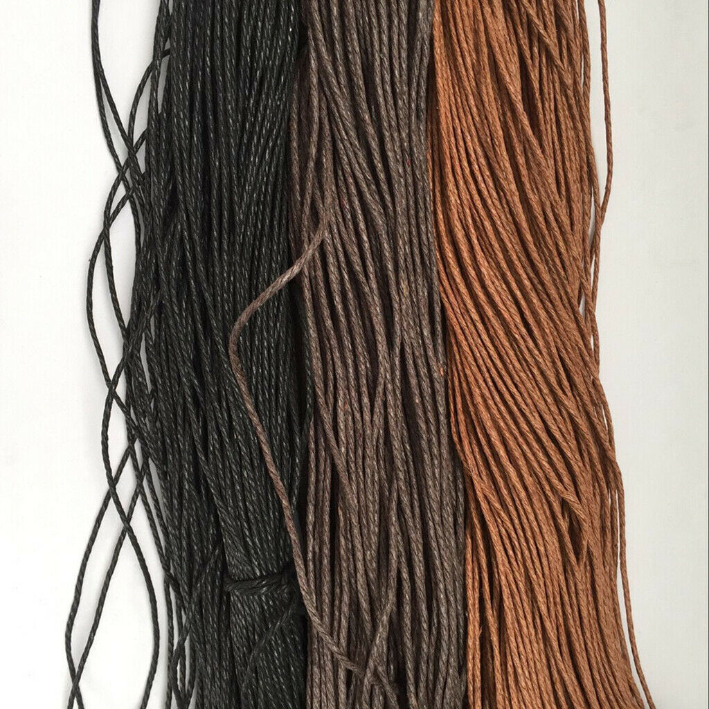 80m 1.5mm Waxed Cotton Bundle Cord String Thread Line Jewelry Making Black