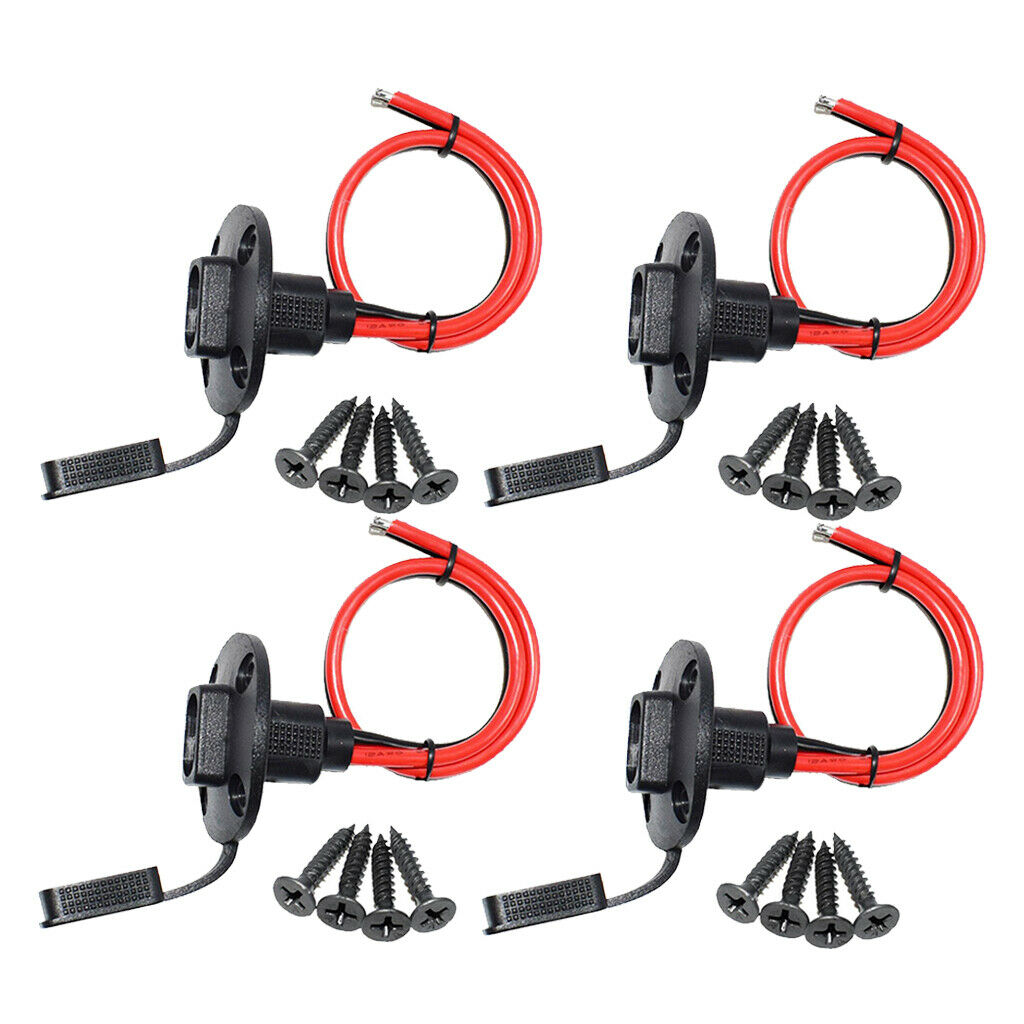 4Pcs Quick Connect 30cm SAE Socket Sidewall Port Cable Battery Charger