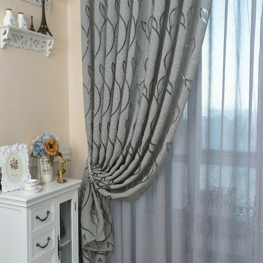 100x270cm Hanging Curtain Window Drape Curtain Voile Tulle Curtain New Gray