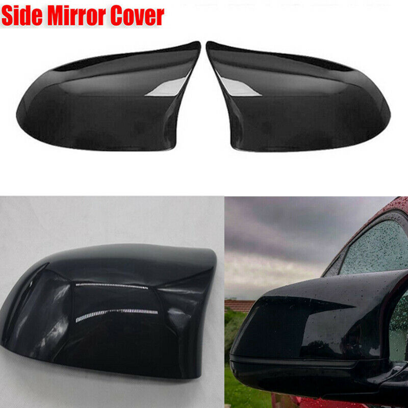 For BMW X3 X4 X5 X6 2014-2018 Glossy Black Side Mirror Covers Caps Replacement