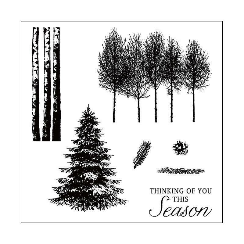 Trees For DIY Silicone Clear Stamp Cling Seal Scrapbook Embossing Album Decor
