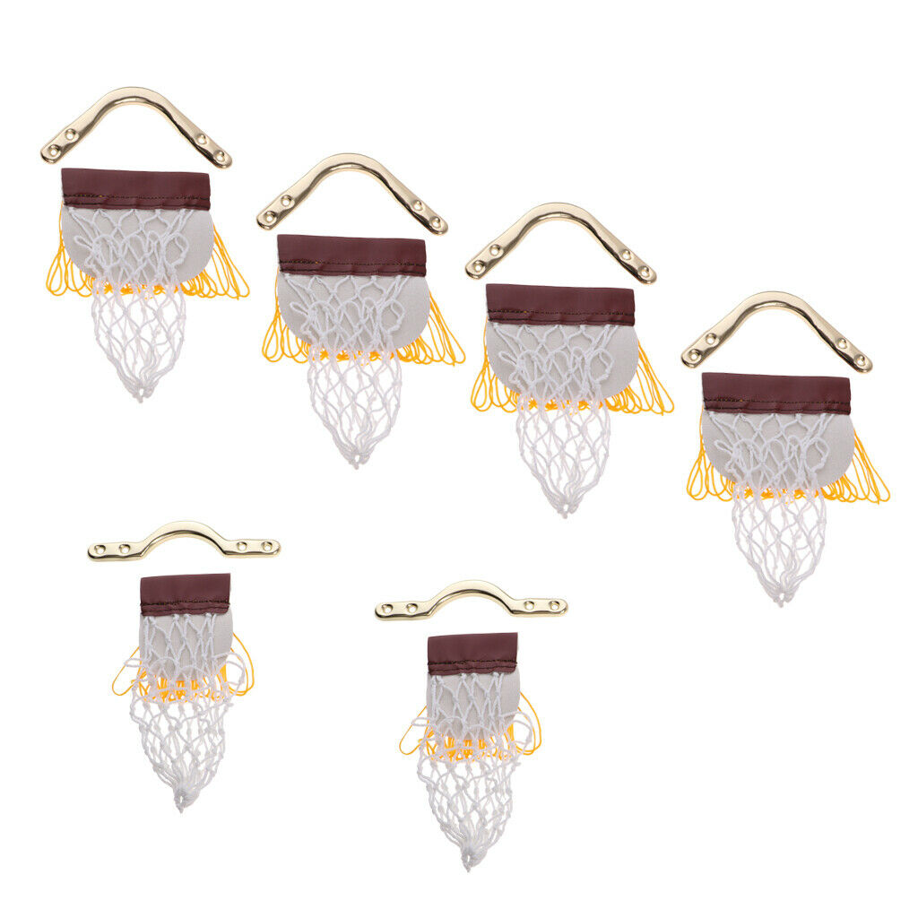 Pack of 6 Children Pool Table Net Pockets Irons Bracket Set 4 Corner and 2 Sides