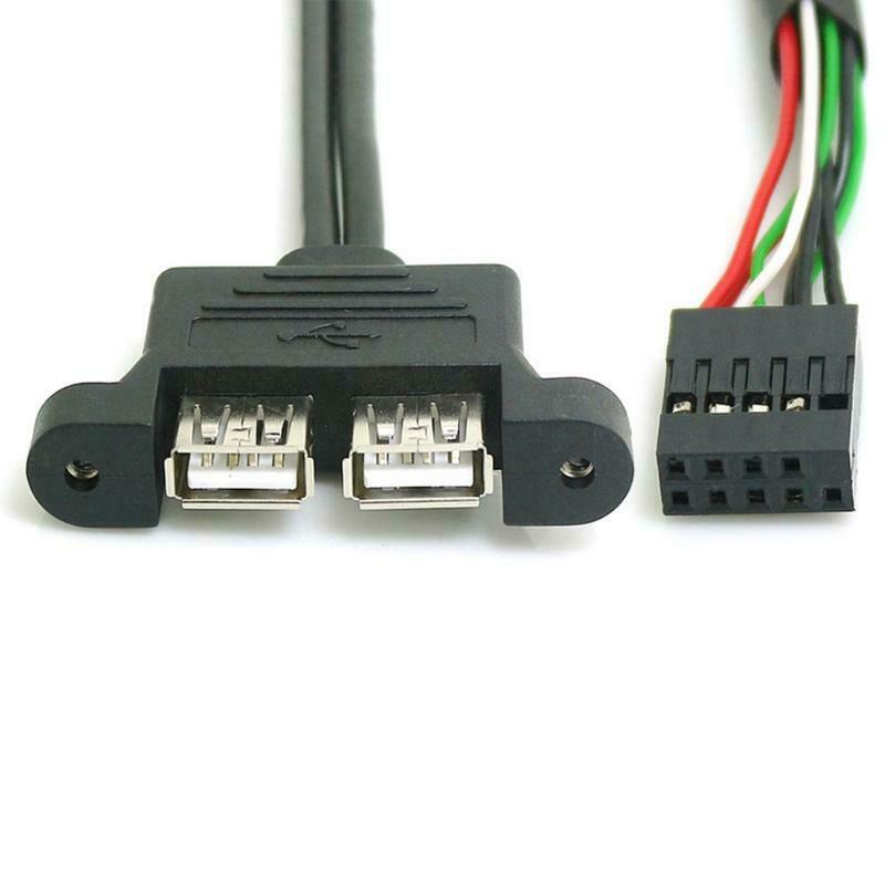 Dual USB Extension Cable 30cm Motherboard 9Pin to Dual USB 2.0 Extension Cable