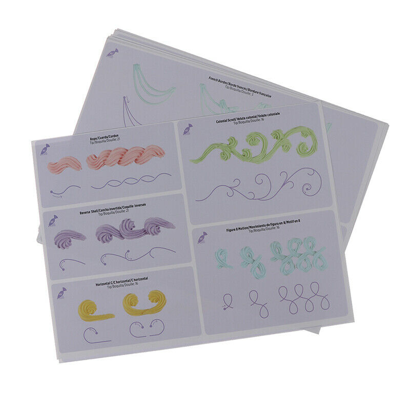 23pcs/set Cake Icing Piping DIY Practice Drawing Board Template Paper Dec.l8