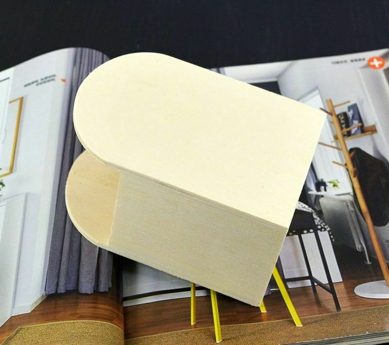 Wooden Semicircle Pencil Case Box Office Desk Accessories Pen Holder Organizer
