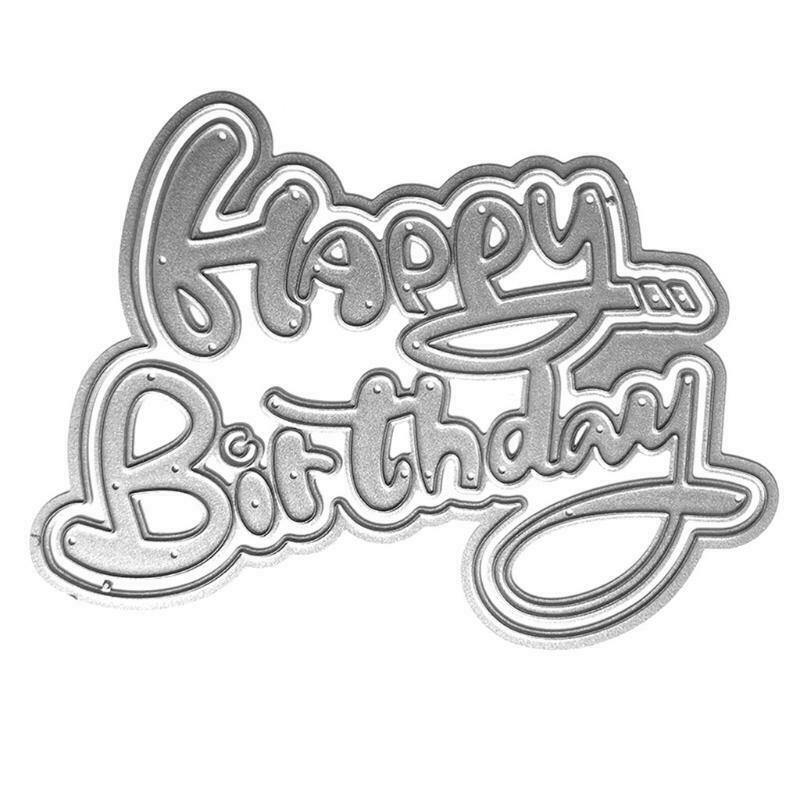 Curved Happy Birthday Metal Cutting Dies Stencil DIY Scrapbook Card Template