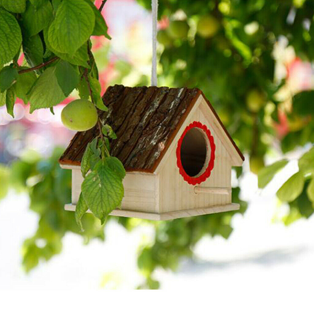 Hanging Novelty Wooden Small Bird House Feeding Station Nest Nesting Box