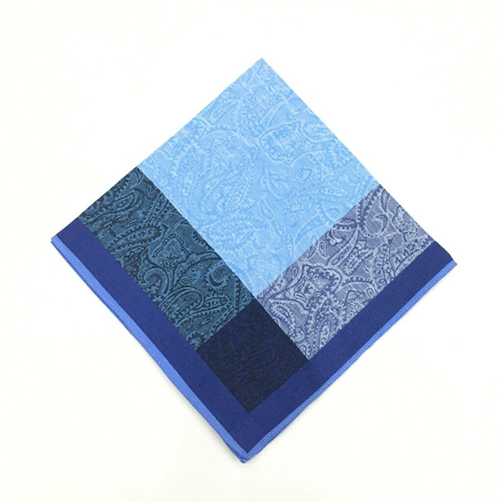 3 PCS Jacquard Pattern Handkerchiefs Cotton Pocket Square Hankies 16x16"