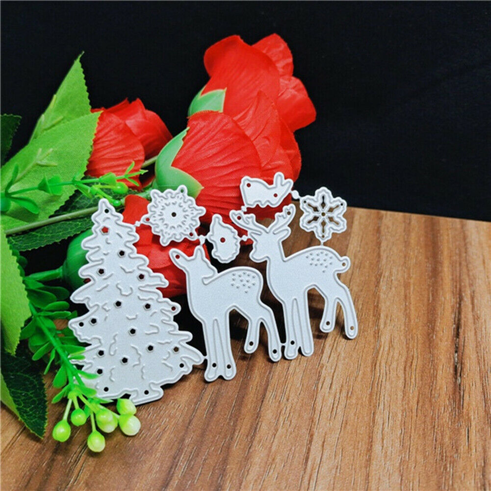 Christmas Tree Elk Cut Die DIY Scrapbooking Embossing Paper Card Stencils @