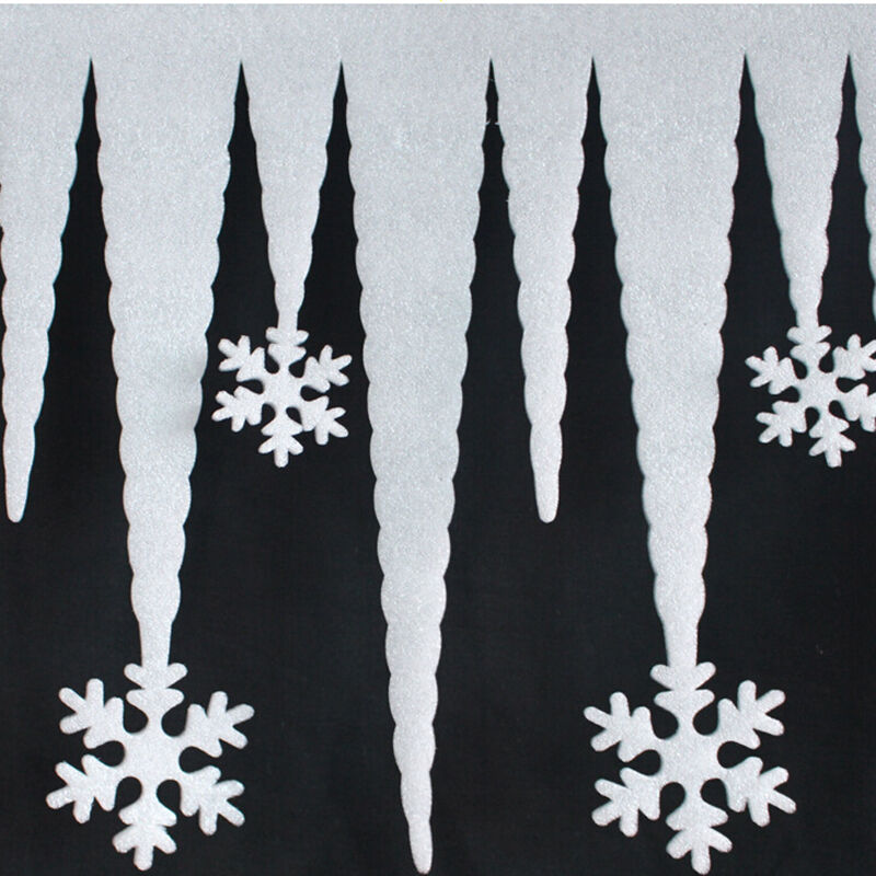 White Snowflake Ice Strip Xmas Christmas Decoration Ornament Festival Part.l8