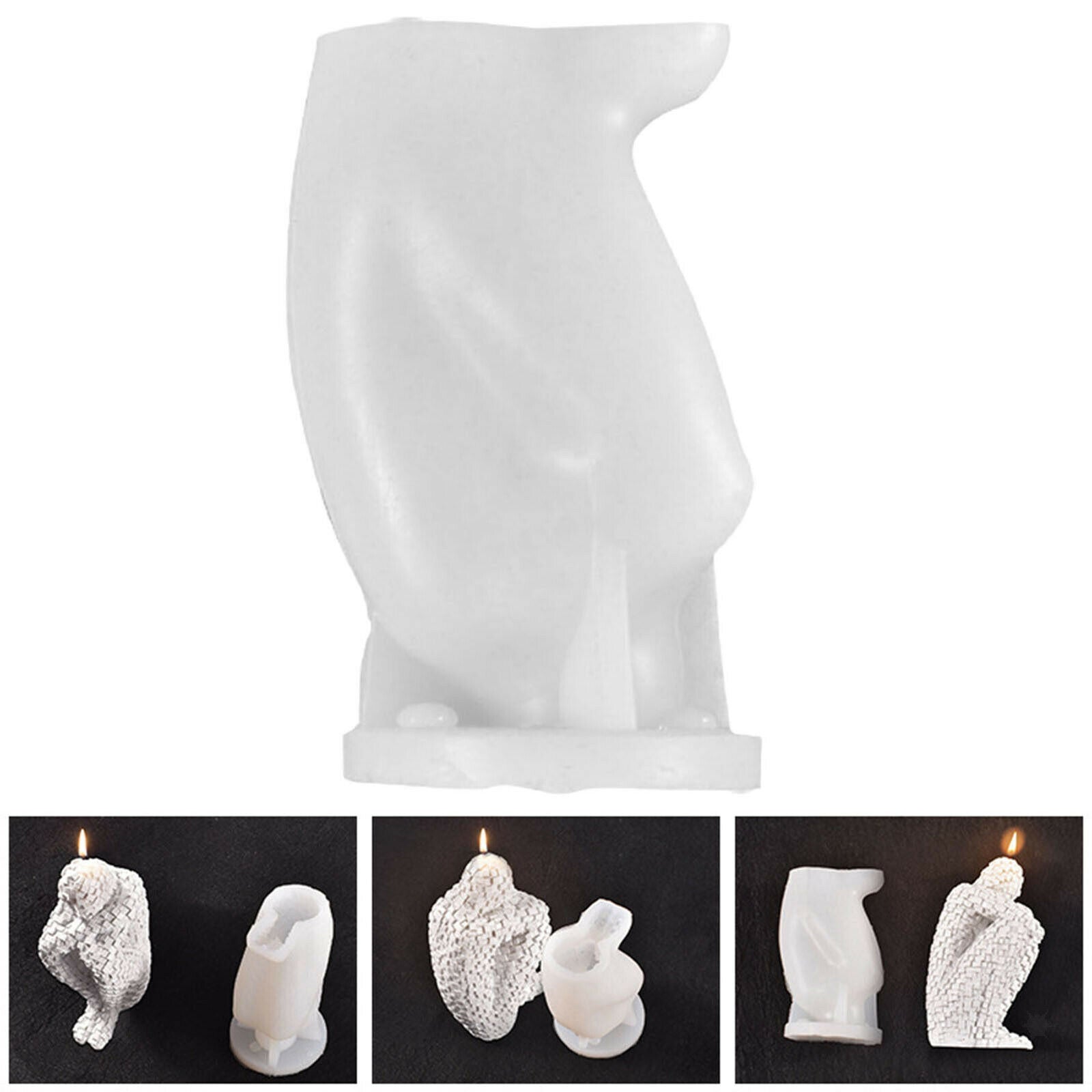 Candle Making Molds Thinker Human Mosaic Wax Soap Mold for DIY Decoration