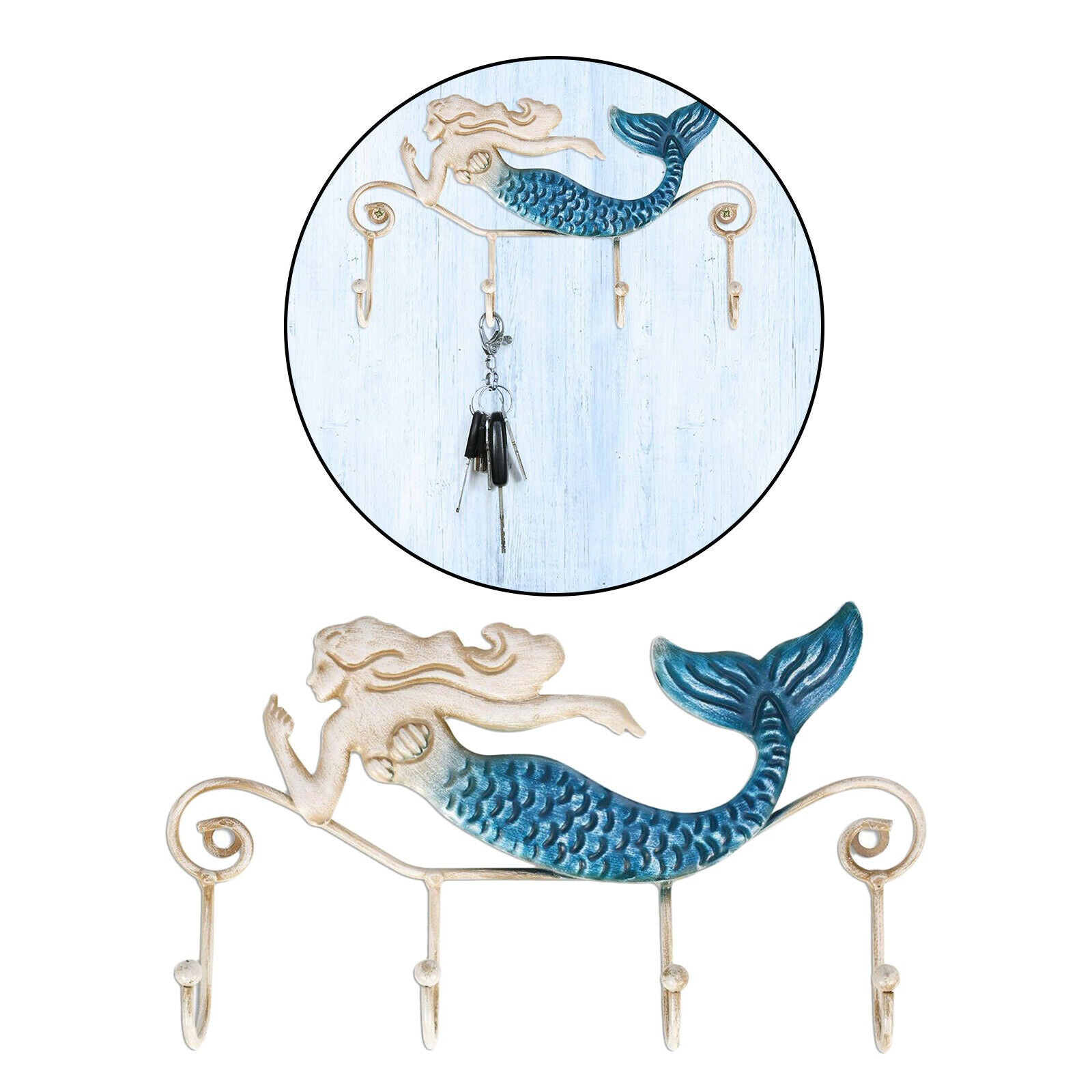 Key Holder Hooks House Storage Wall Mounted Rack for Mudroom 23x3x13cm