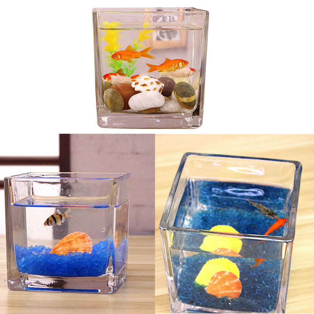 Square Transparent Glass Bowl Clear Vase Fish Turtle Tank Jar Wedding Decor