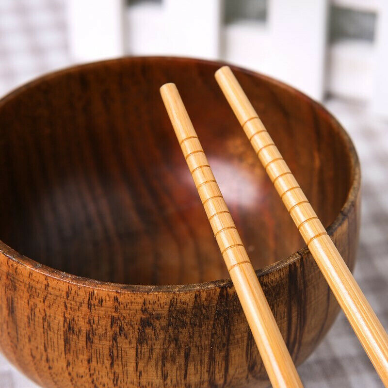 5 Pair Bamboo Chopsticks Chinese Wooden Chopstick Stir Fry Home Gift Boxed Set
