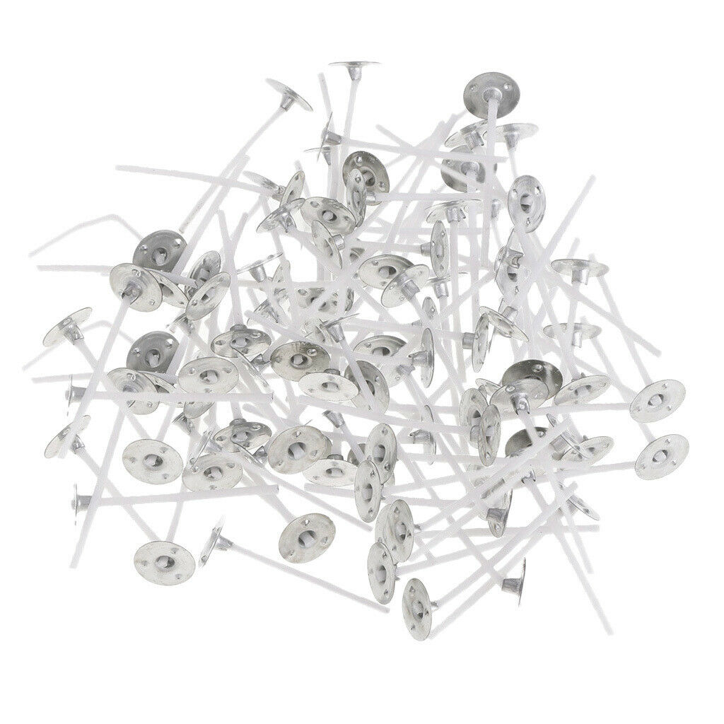 200x 2.5/3/3.5cm Pre Waxed Tabbed Candle Wick W/Sustainers for Candle Making -