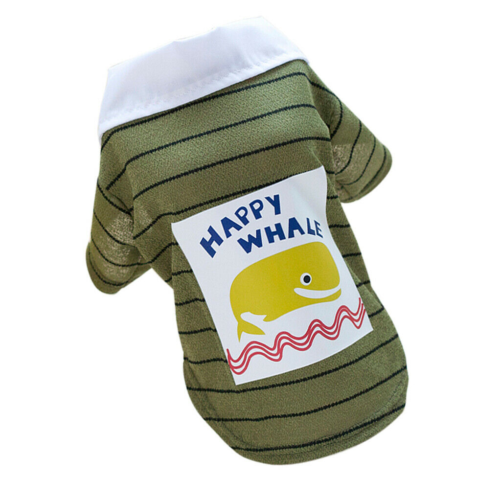Pet Puppy Coat Dog Lovely T-shirt Outwear with printing Whale Green S