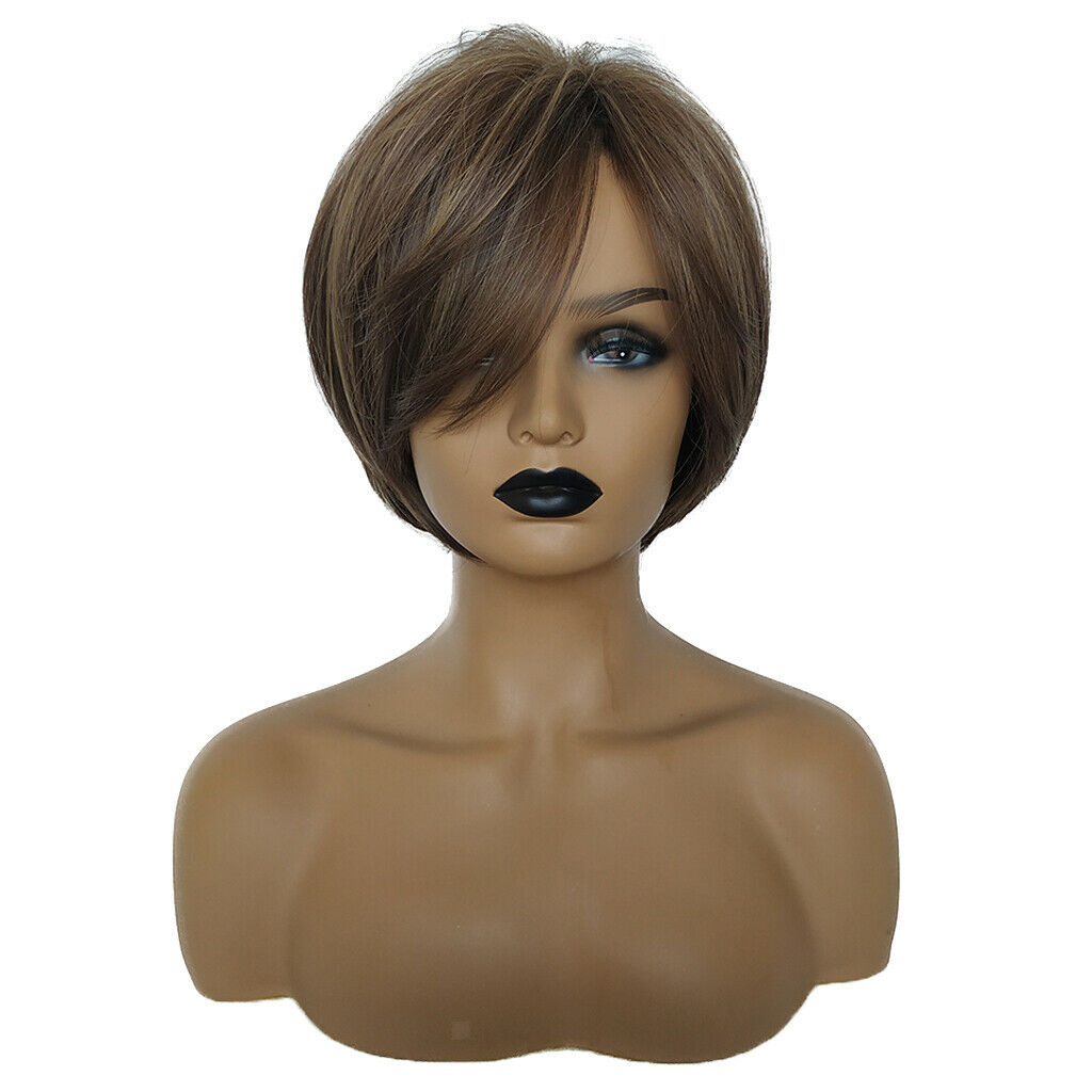 Real Natural Short Brown Wigs for Black Women,African American Women,Brazilian,