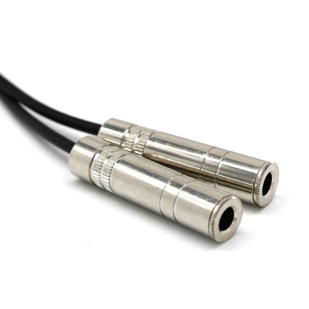 8inch Long 6.35mm Male to 2× 1/4" Female Audio Y Splitter Stereo Cable