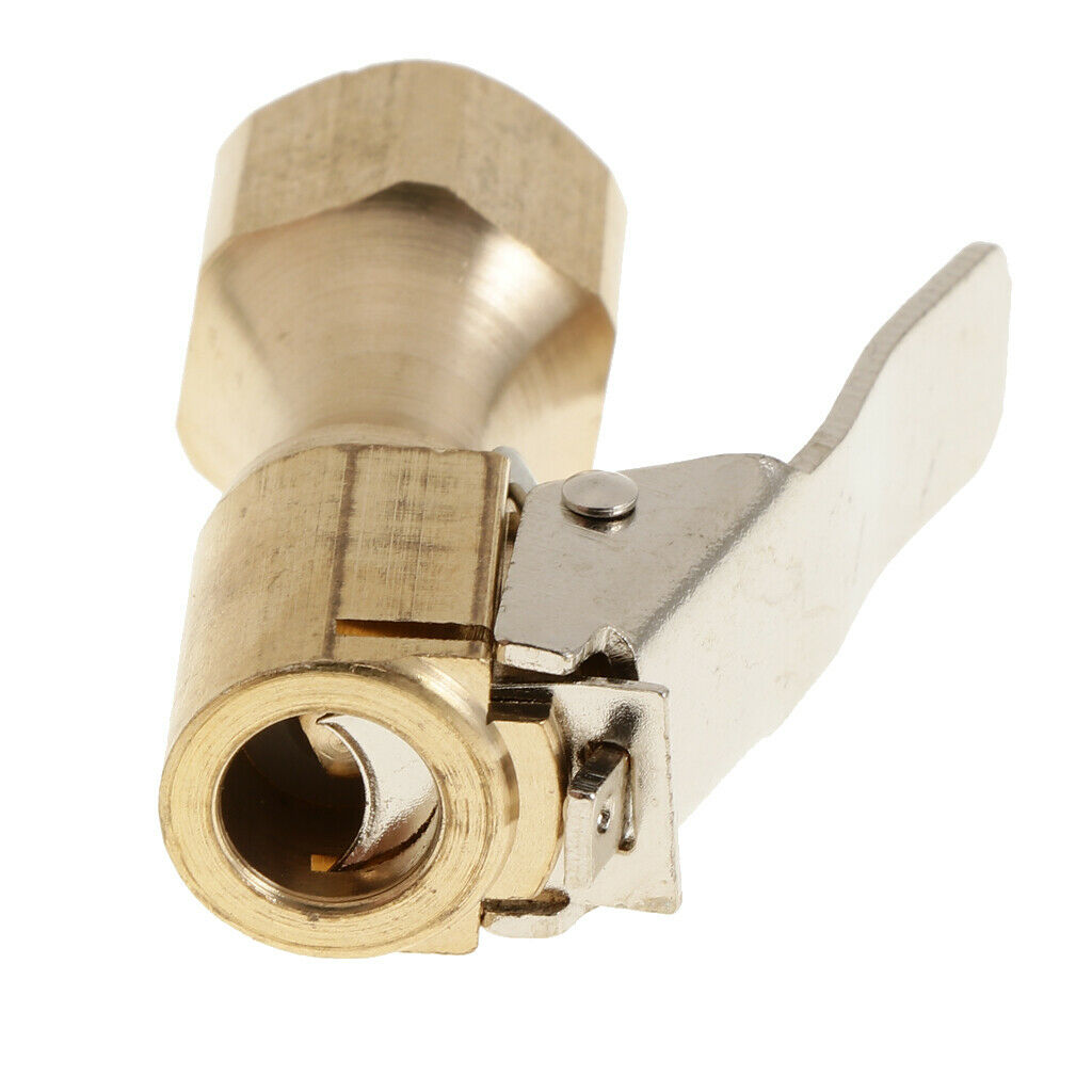 2pcs Tire Inflator Female Air Chuck With Clip Golden