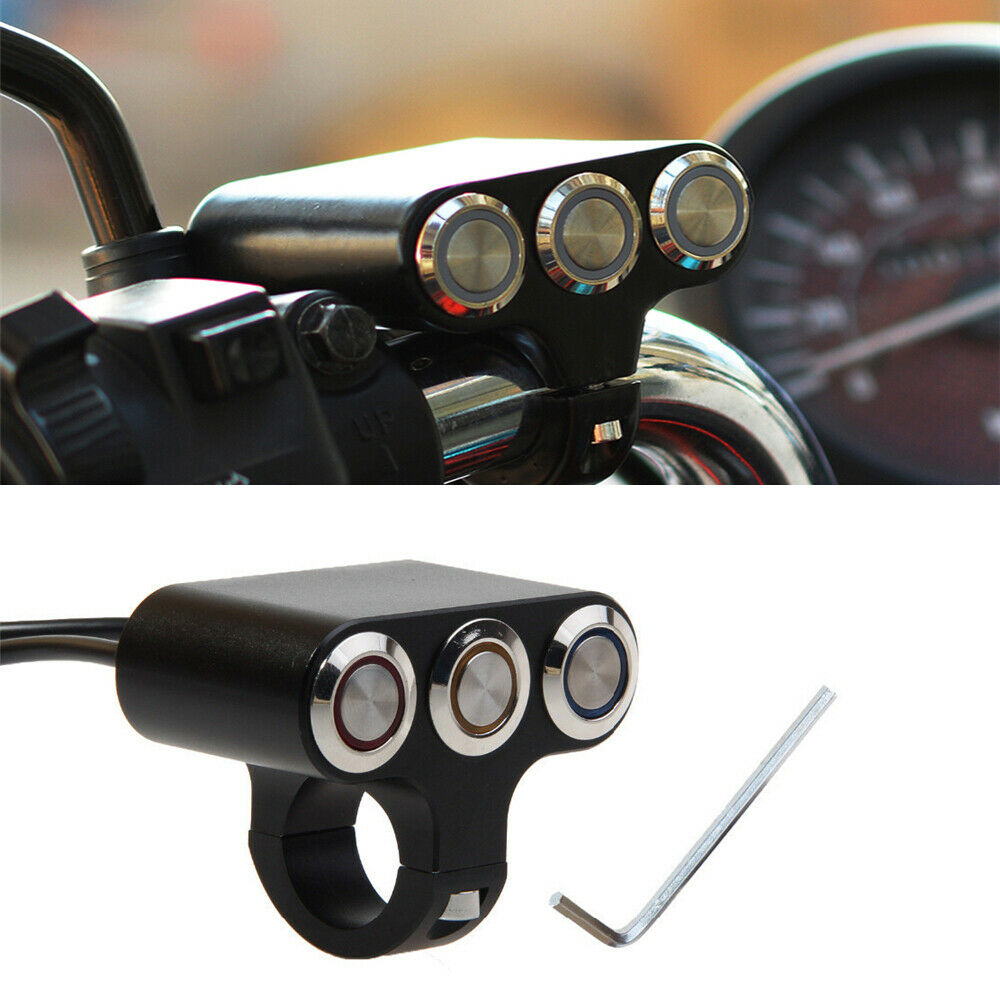Fog Light Horn Power Start Switch For Motorcycle ATV Scooter Moped 1'' Handlebar