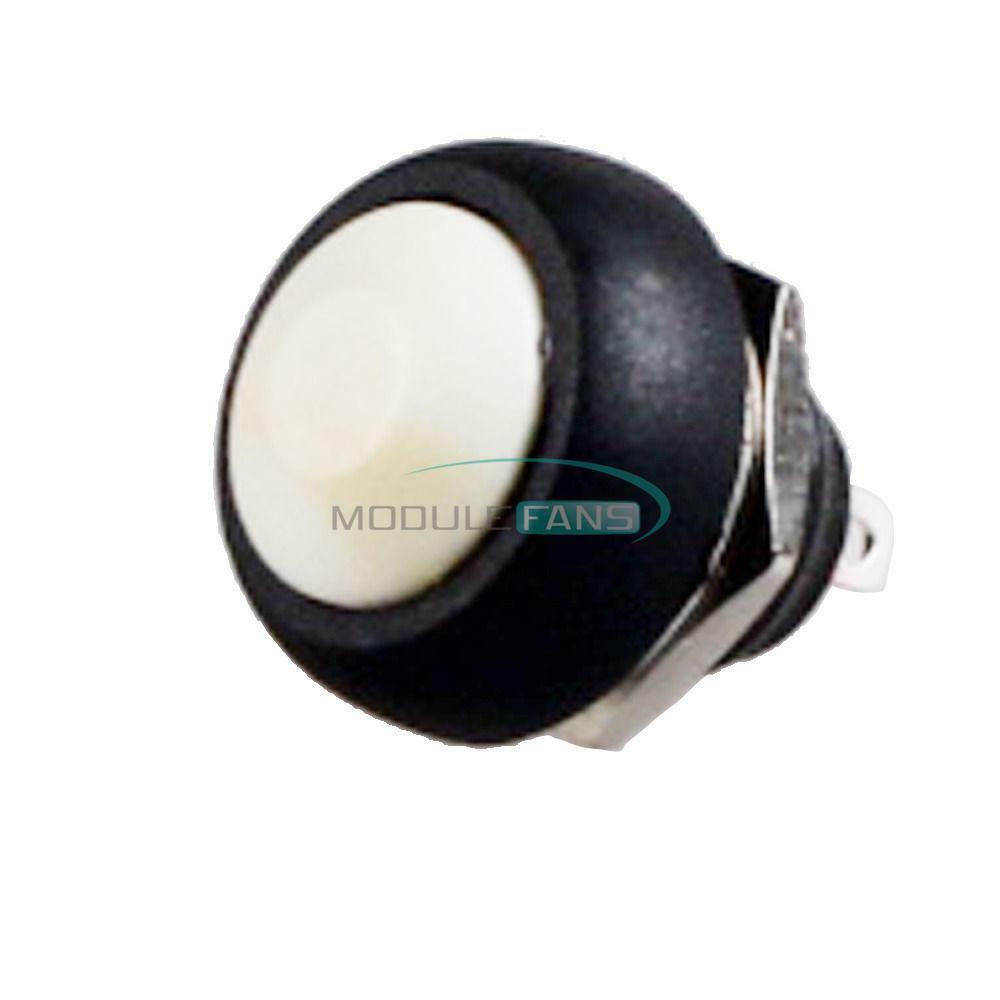 10PCS White 12mm Waterproof Momentary ON/OFF Push Button Mini Round Switch
