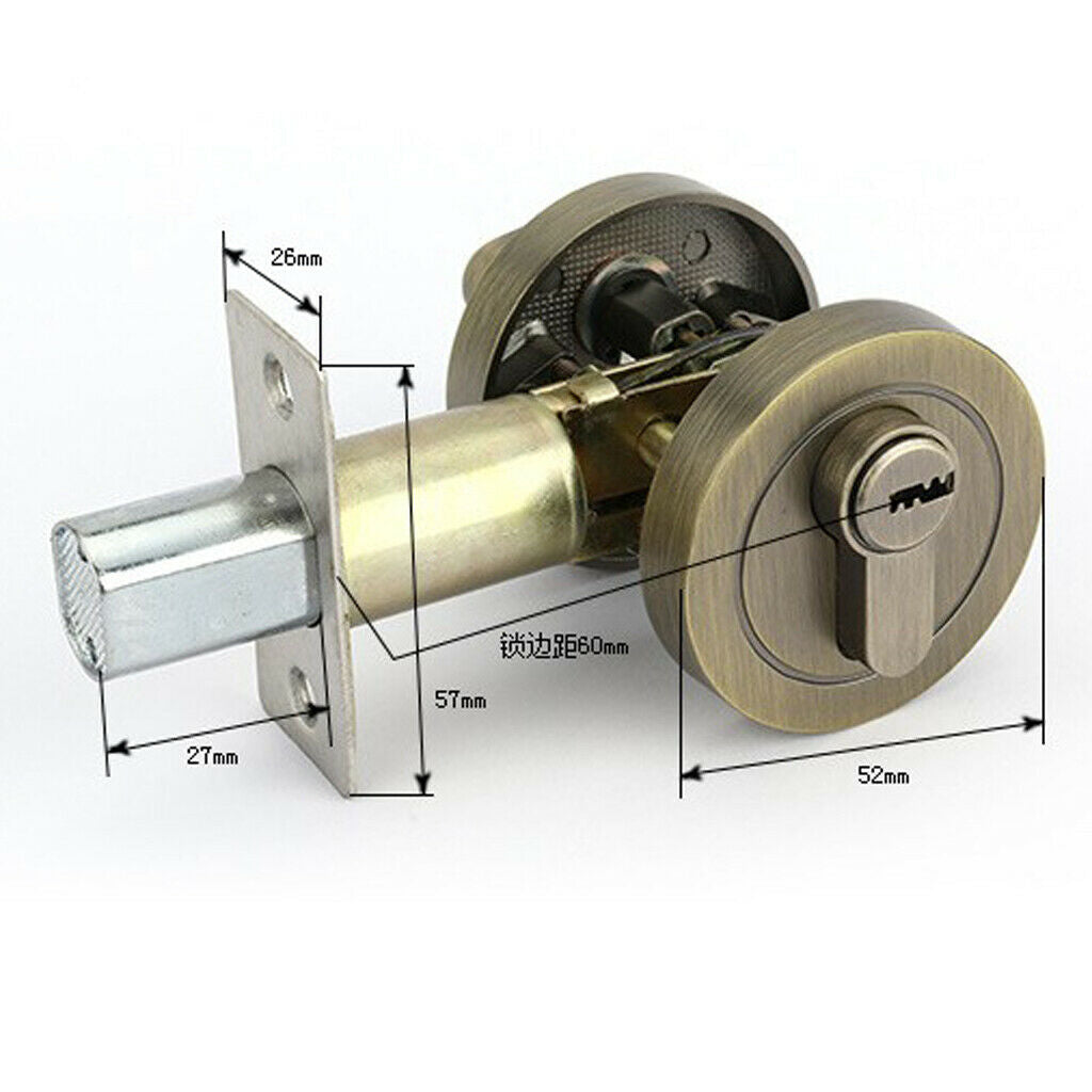 Brass Cylinder Deadbolt Door Lock Security Dead Bolt Locks With 3 Keys #4