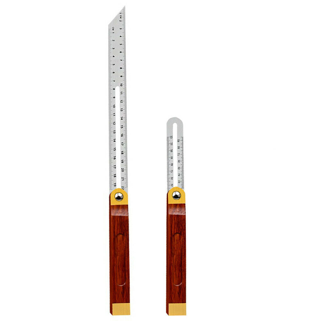 Angle Rulers Wooden Handle Level Measuring Tool Woodcraft Gauge  Scale 22cm