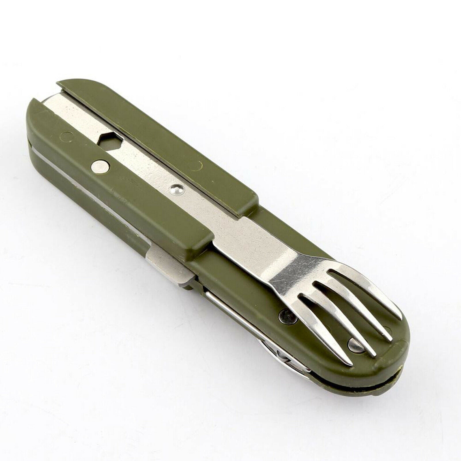 Multi-Function Portable Camping Tool, 4 in 1 Stainless Steel Fork Spoon Outdoor