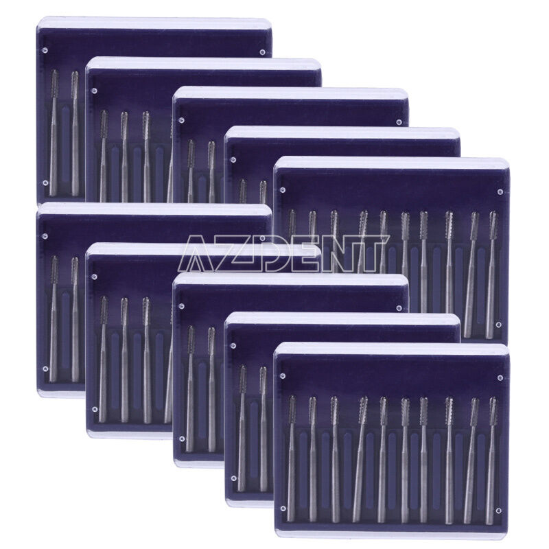 10X Dental Tungsten Steel Carbide Burs for High Speed Handpiece FG1558 10pcs/box