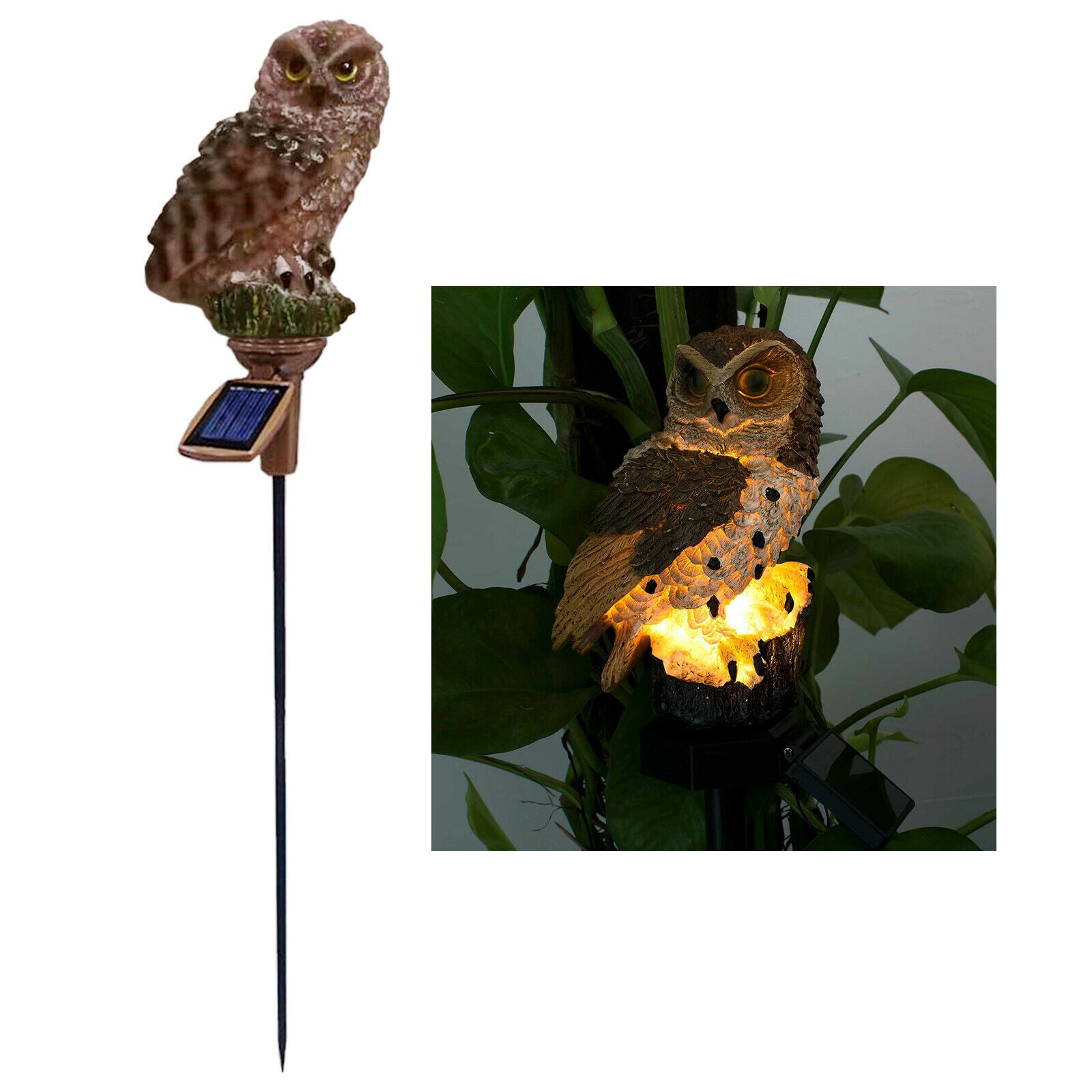 Owl Garden Solar Lamp Outdoor LED Decoration Landscape Light Household Browns