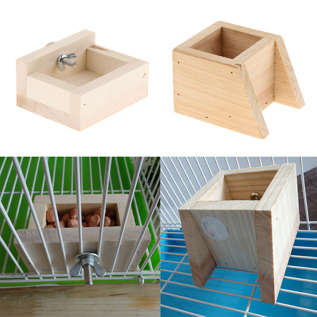 Pet Hamster, Chinchilla, Guinea Pig, Parrot Feeding Wood Bowl Square