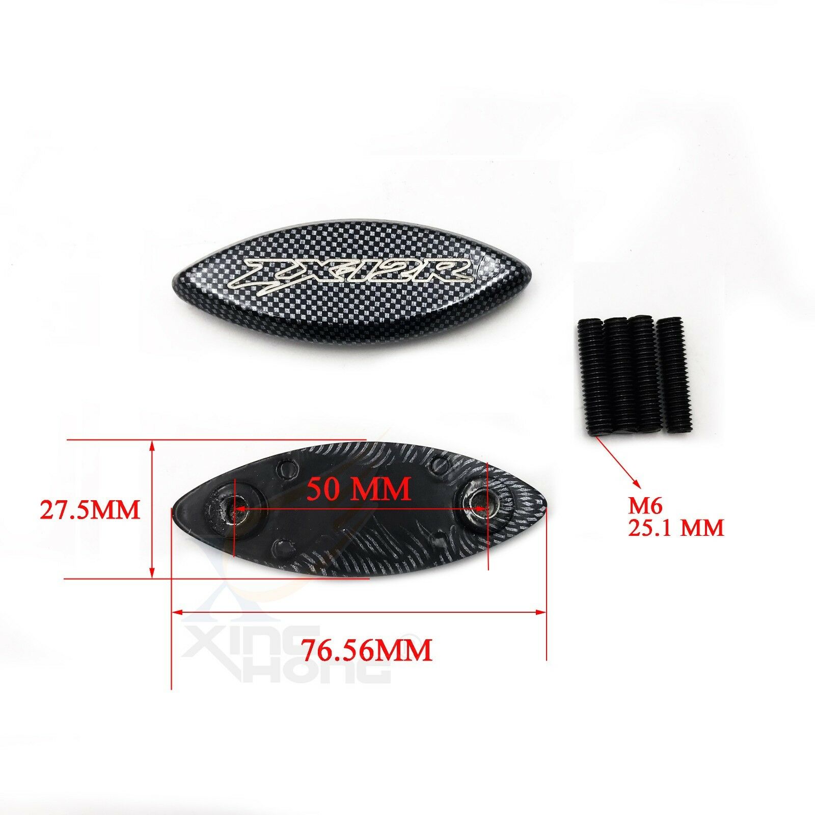 Carbon Style Mirror Block Off Base For 2000-2006 Kawasaki Ninja Zx-12R Zx12R