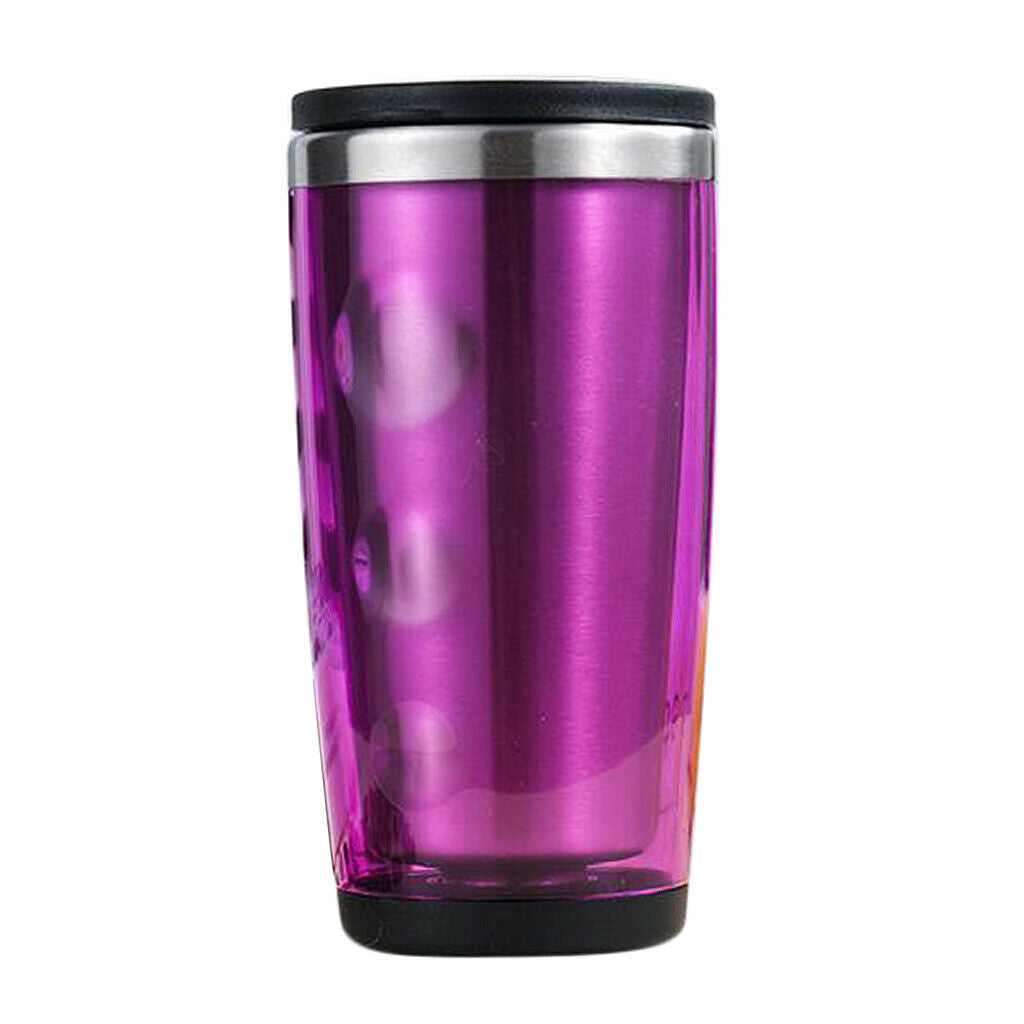 400ml Stainless Steel Car Thermal Vacuum Insulated Mug Coffee Tea Cup Purple