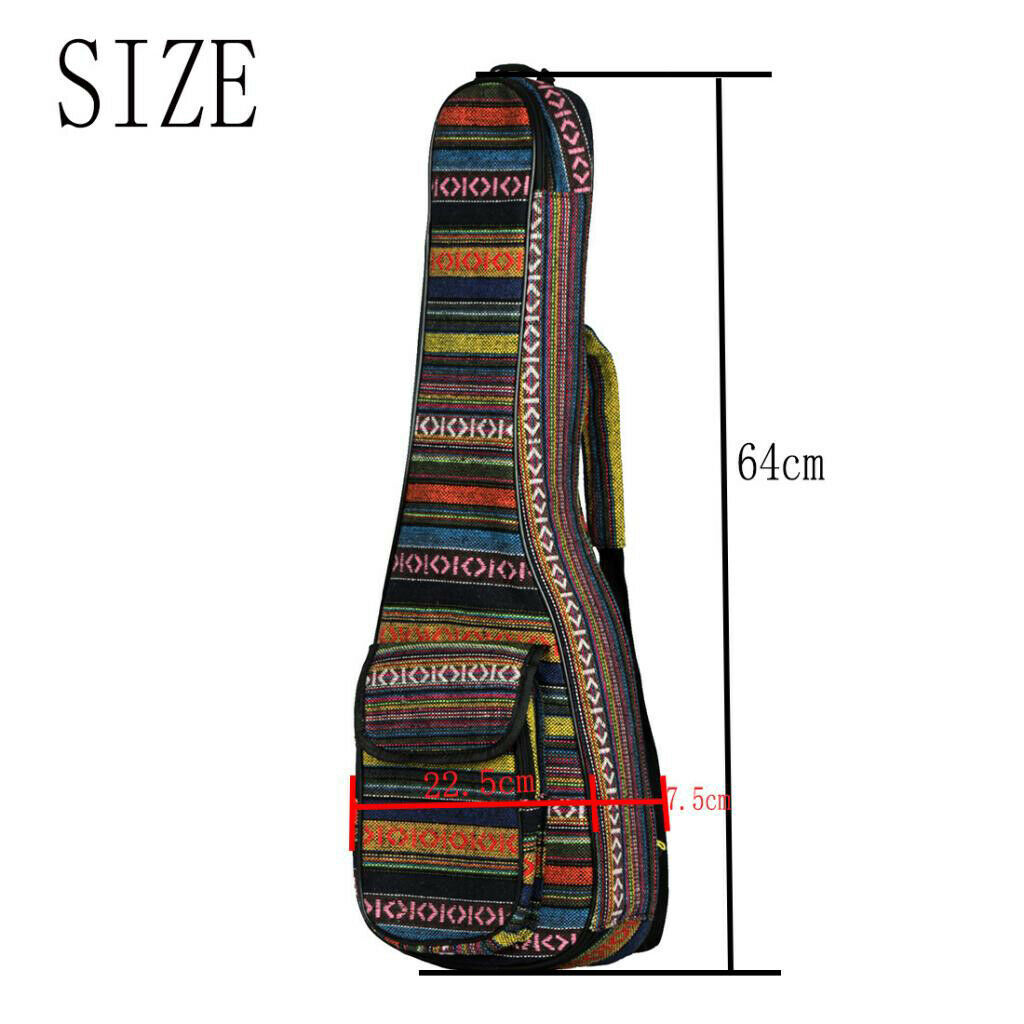 1x Ukulele Travel Bag Padded 23'' Carrying Backpack for Guitar Back Bag Case
