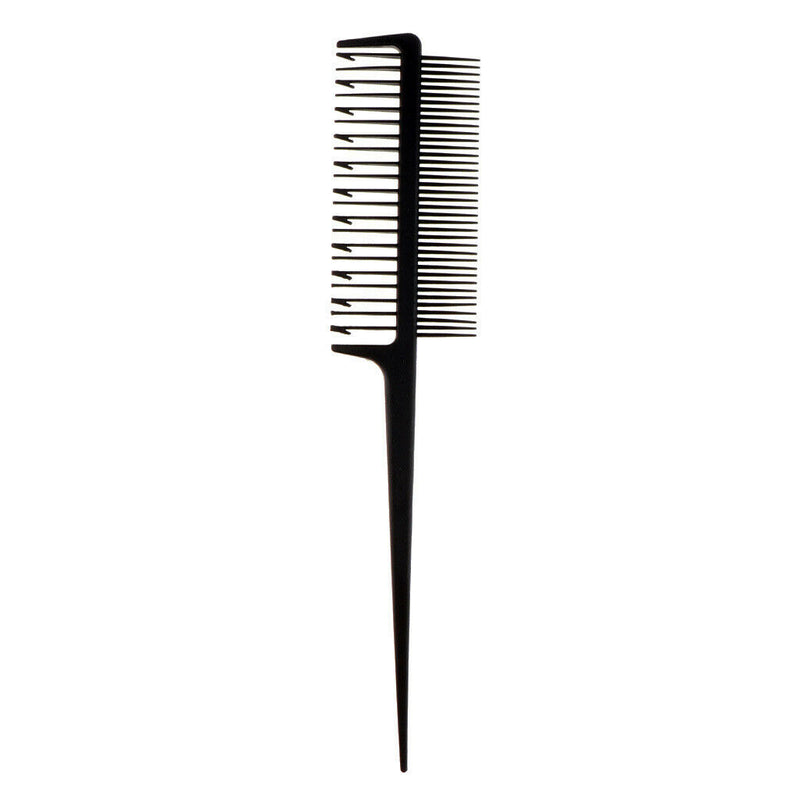 2-Way Plastic Barber Hair Dye Weaving Sectioning Foiling Tint Comb for Black