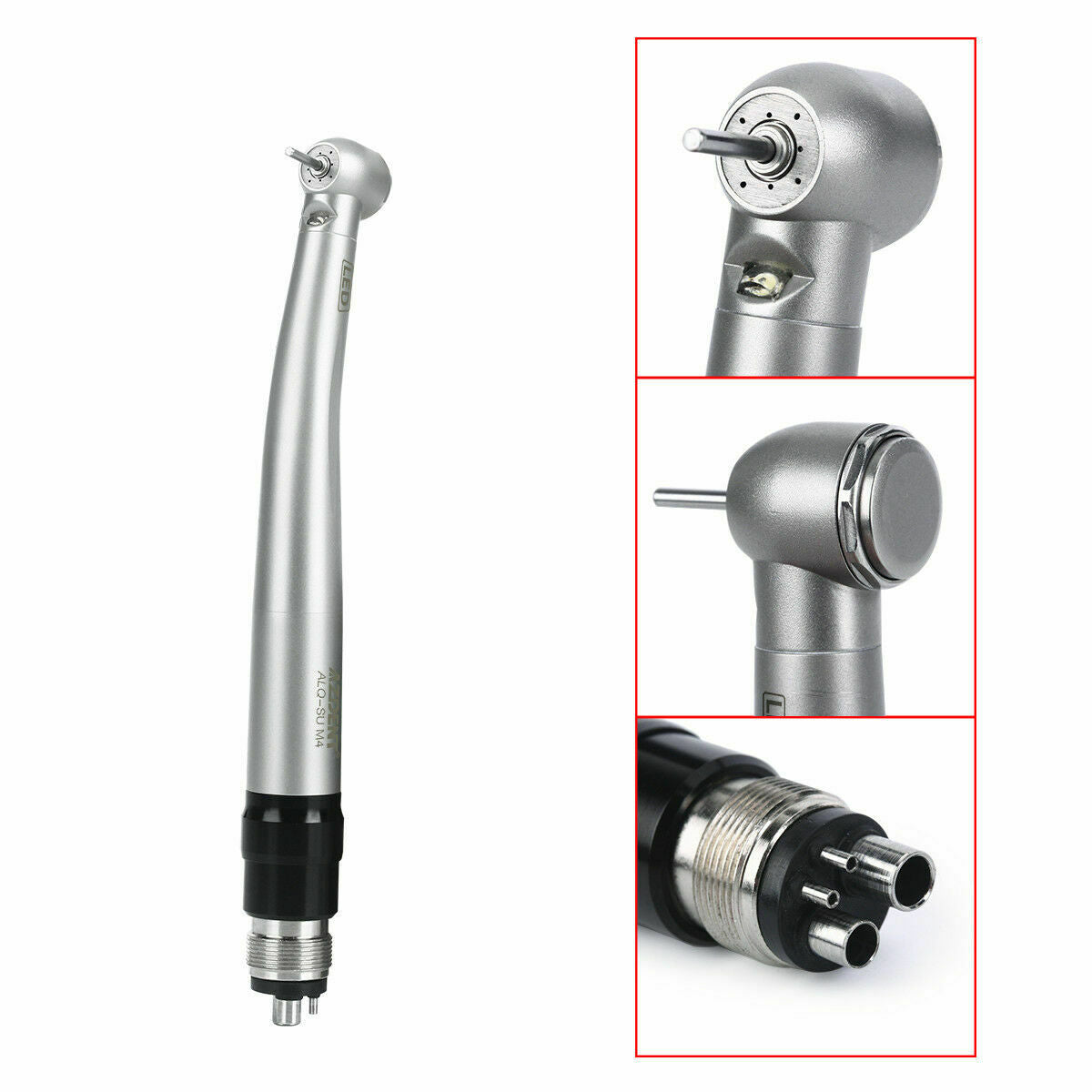 2 X Dental Self-Generator LED High Speed Handpiece Quick Coupler 4Spray 4H