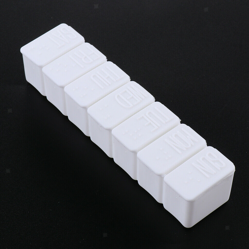 Vitamin Fish Oil Compartments Container Push Button Weekly Pill Storage Box